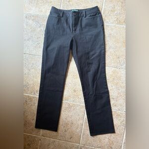 LAUREN RALPH LAUREN  Black Petite Stretch Pants, Size: 4P